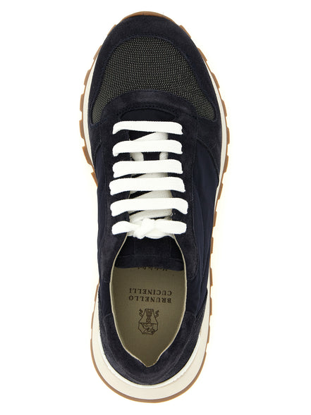 Brunello Cucinelli Blue Polyester Athletic Sneakers