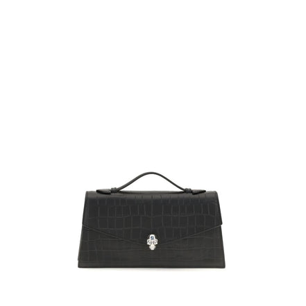 Alexander McQueen Black Calf Leather Bos Taurus Handbag