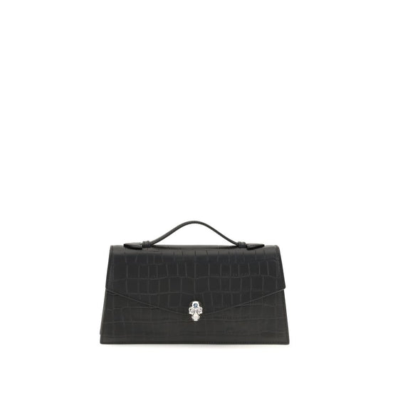 Alexander McQueen Black Calf Leather Bos Taurus Handbag