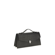 Alexander McQueen Black Calf Leather Bos Taurus Handbag