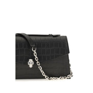 Alexander McQueen Black Calf Leather Bos Taurus Handbag