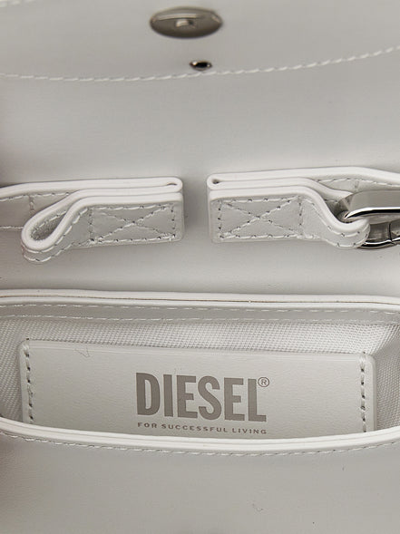 Τσάντα χειρός Diesel από λευκό δέρμα αγελάδας  