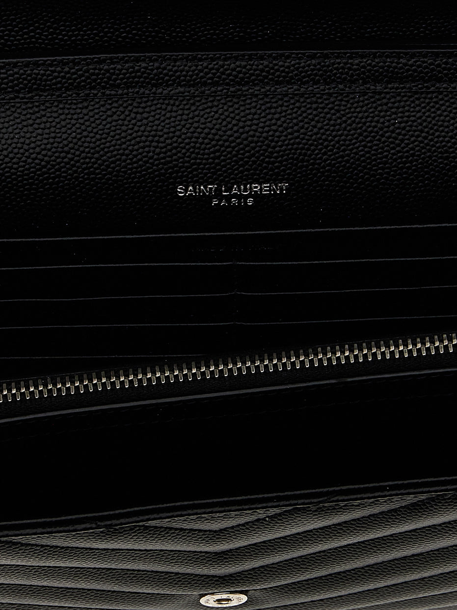 Saint Laurent Black Calfskin Clutch Bag