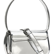 Ασημί τσάντα ώμου Diesel από δέρμα αγελάδας