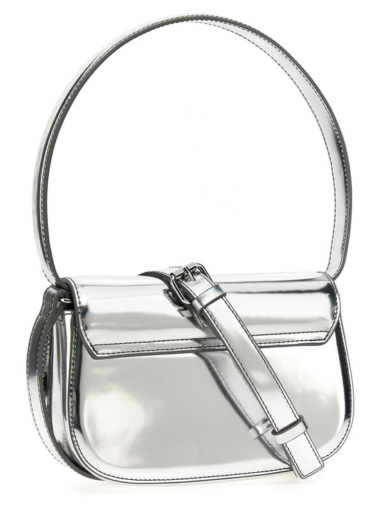 Diesel Silver Cowhide Shoulder Bag