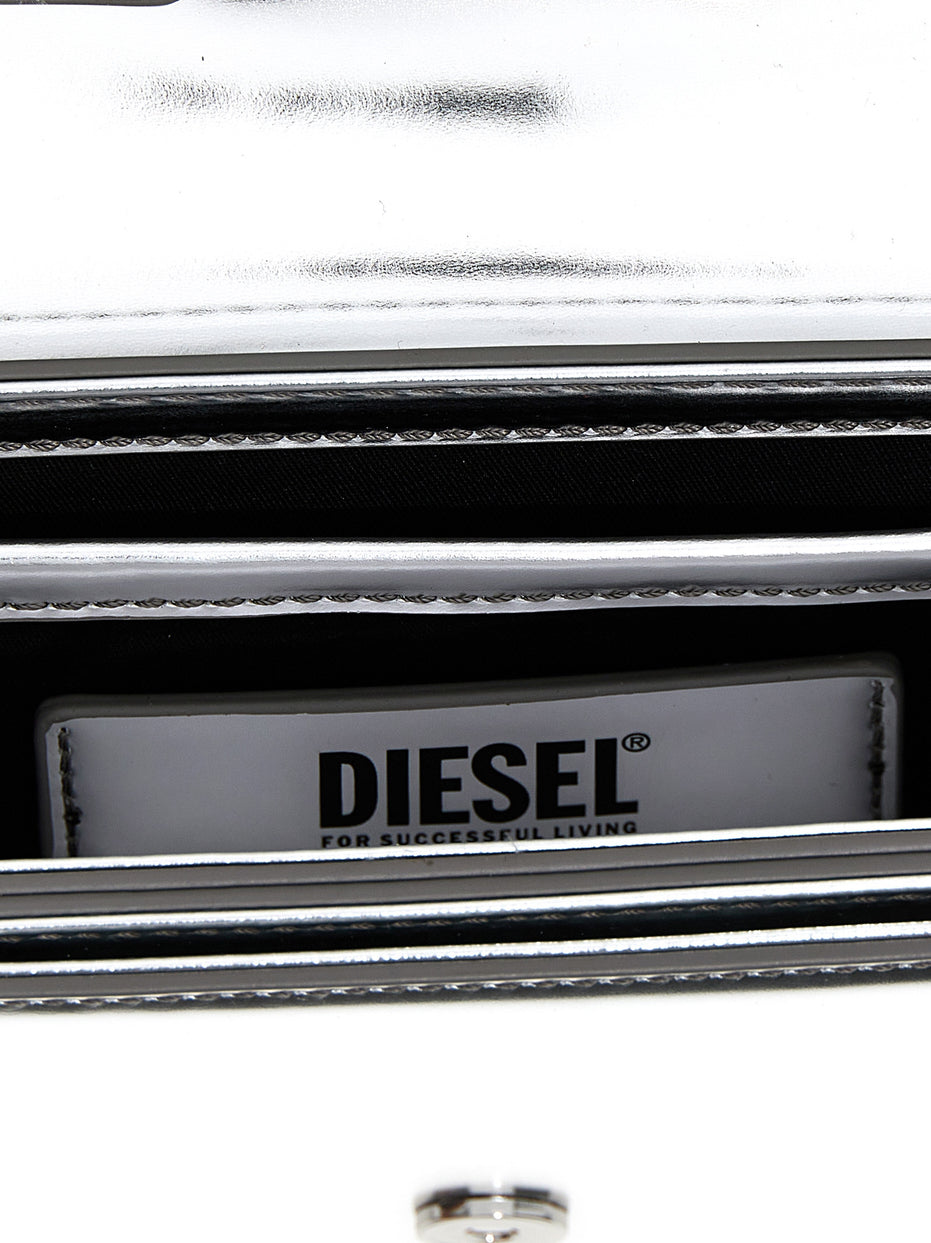 Diesel Silver Cowhide Shoulder Bag