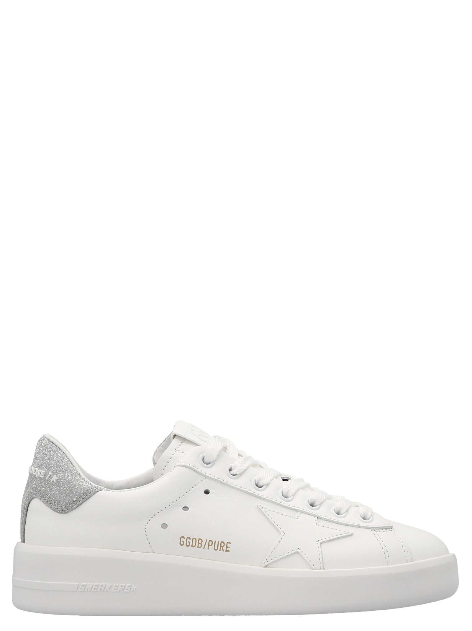 Golden Goose Silver Leather Low Top Sneakers