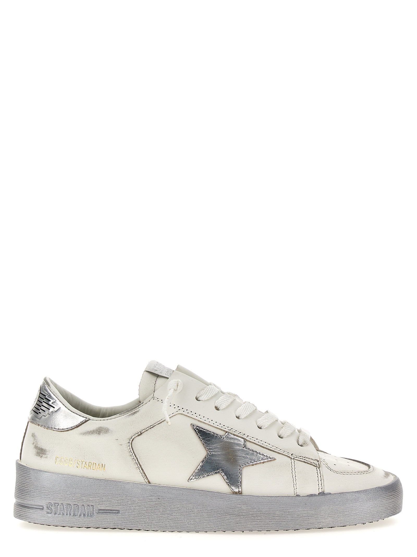 Golden Goose Silver Cowhide Athletic Sneakers