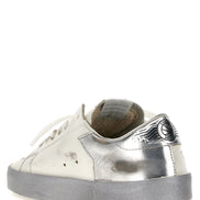 Golden Goose Silver Cowhide Athletic Sneakers