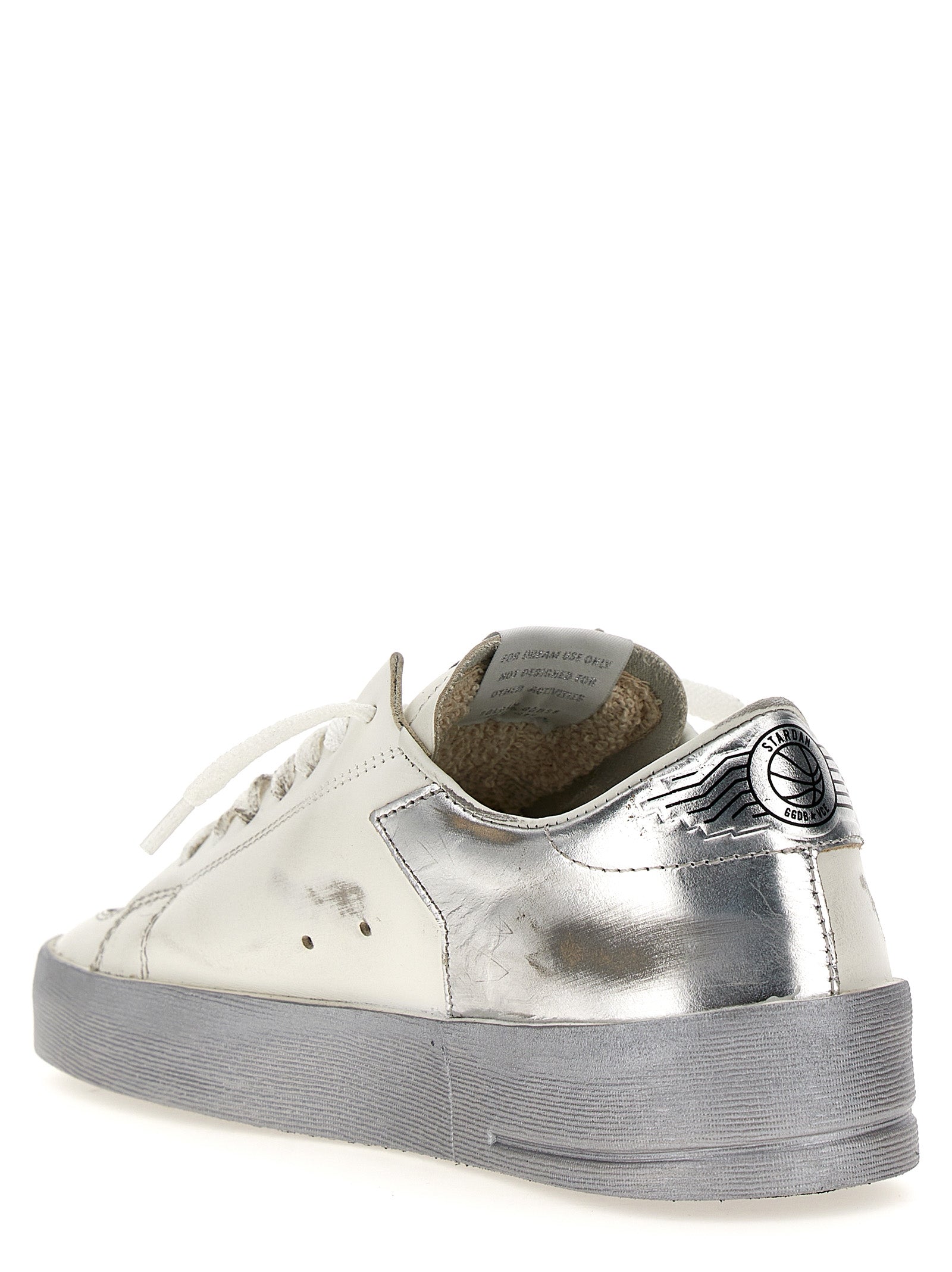 Golden Goose Silver Cowhide Athletic Sneakers