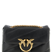 PINKO Black Lamb Leather Crossbody Bag