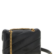 PINKO Black Lamb Leather Crossbody Bag