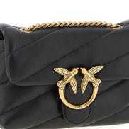 PINKO Black Lamb Leather Crossbody Bag