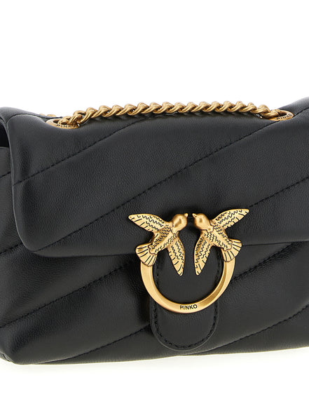 PINKO Black Lamb Leather Crossbody Bag