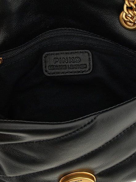 PINKO Black Lamb Leather Crossbody Bag