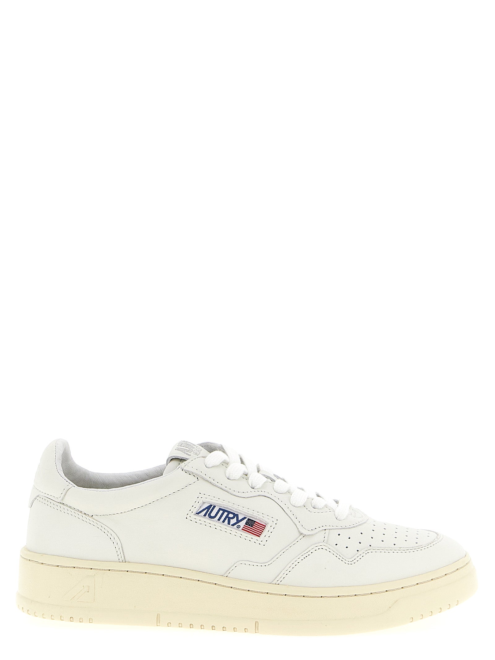 Autry White Goatskin Low Top Sneakers
