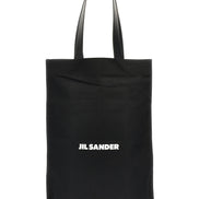 Μαύρη βαμβακερή τσάντα tote Jil Sander