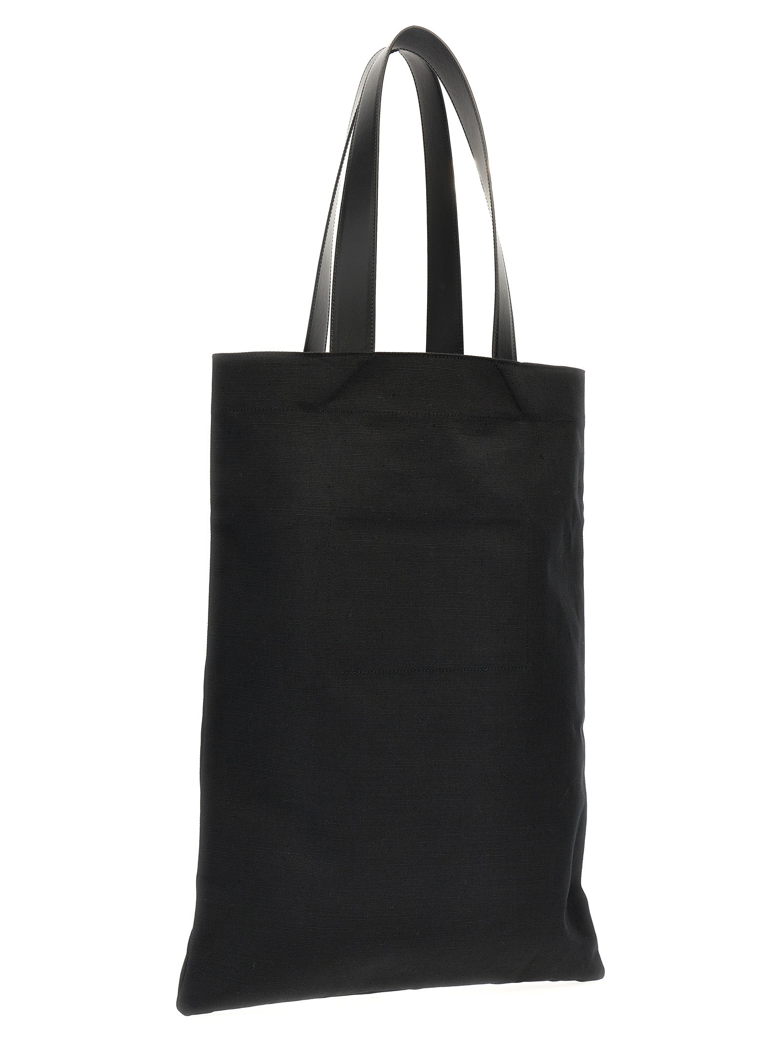 Μαύρη βαμβακερή τσάντα tote Jil Sander