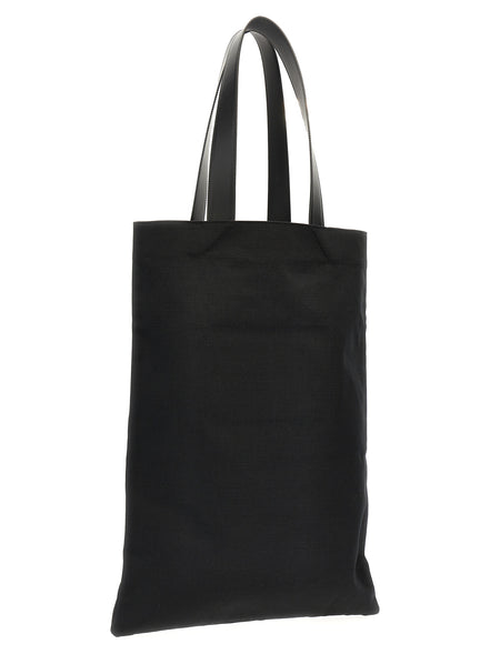 Μαύρη βαμβακερή τσάντα tote Jil Sander
