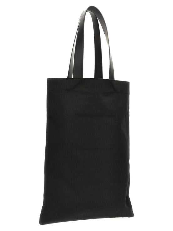Μαύρη βαμβακερή τσάντα tote Jil Sander