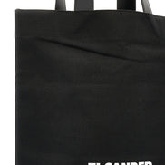 Μαύρη βαμβακερή τσάντα tote Jil Sander