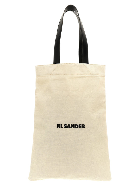 Δίχρωμη βαμβακερή τσάντα tote Jil Sander