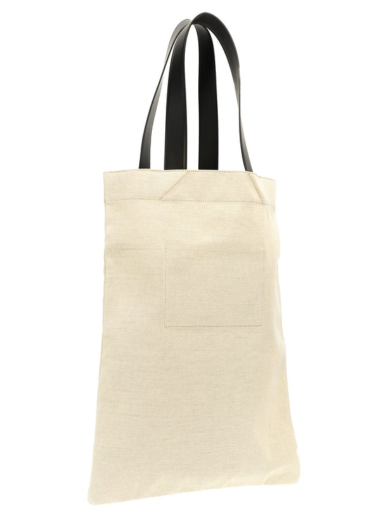 Δίχρωμη βαμβακερή τσάντα tote Jil Sander