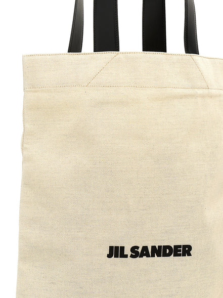 Δίχρωμη βαμβακερή τσάντα tote Jil Sander