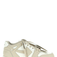 Μπεζ sneakers χαμηλού τύπου Off-White από δέρμα μοσχαριού