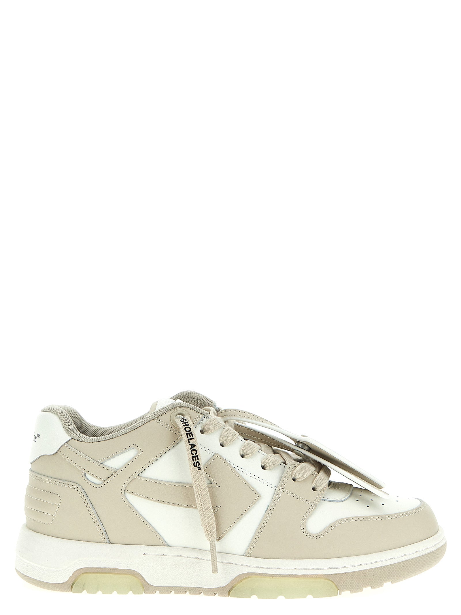 Μπεζ sneakers χαμηλού τύπου Off-White από δέρμα μοσχαριού