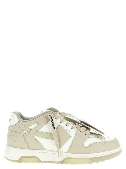 Μπεζ sneakers χαμηλού τύπου Off-White από δέρμα μοσχαριού