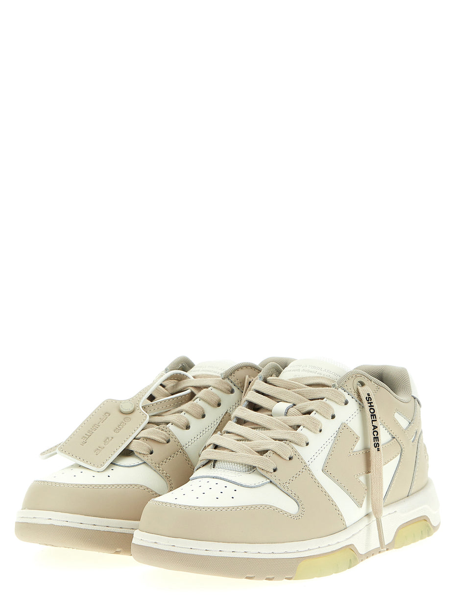 Off-White Beige Calfskin Low Top Sneakers
