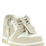 Μπεζ sneakers χαμηλού τύπου Off-White από δέρμα μοσχαριού
