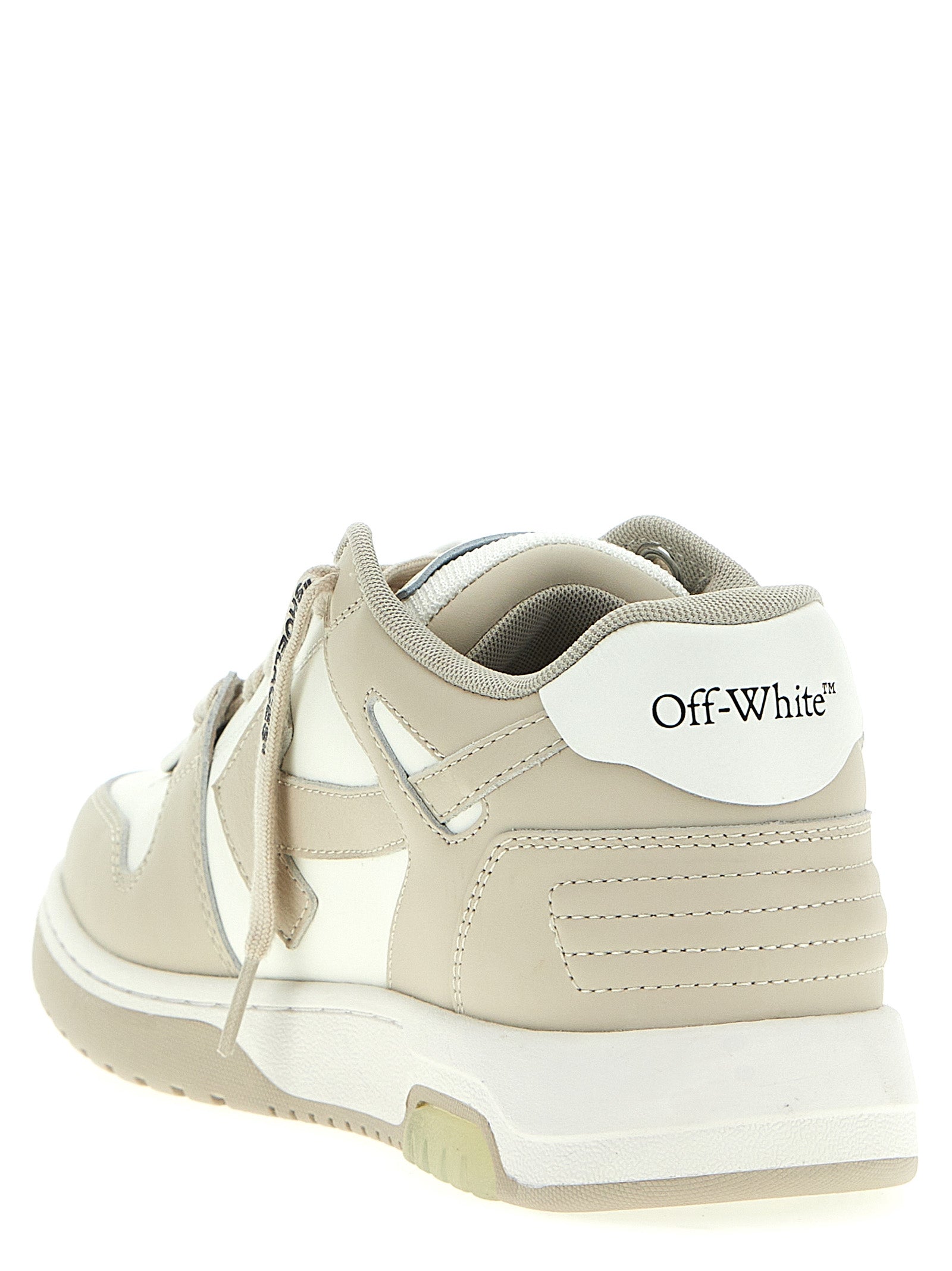 Μπεζ sneakers χαμηλού τύπου Off-White από δέρμα μοσχαριού