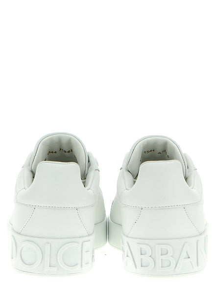 Dolce & Gabbana White Calfskin Low Top Sneakers