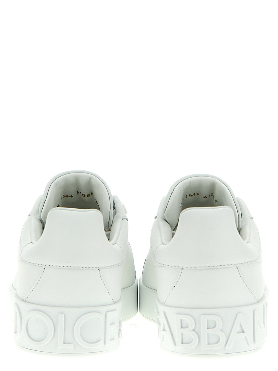 Dolce & Gabbana White Calfskin Low Top Sneakers