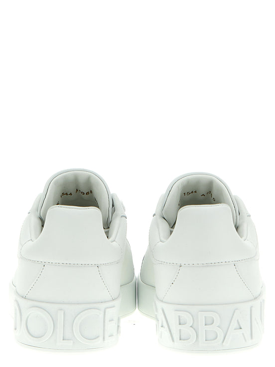 Dolce & Gabbana White Calfskin Low Top Sneakers