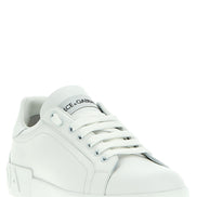 Dolce & Gabbana White Calfskin Low Top Sneakers