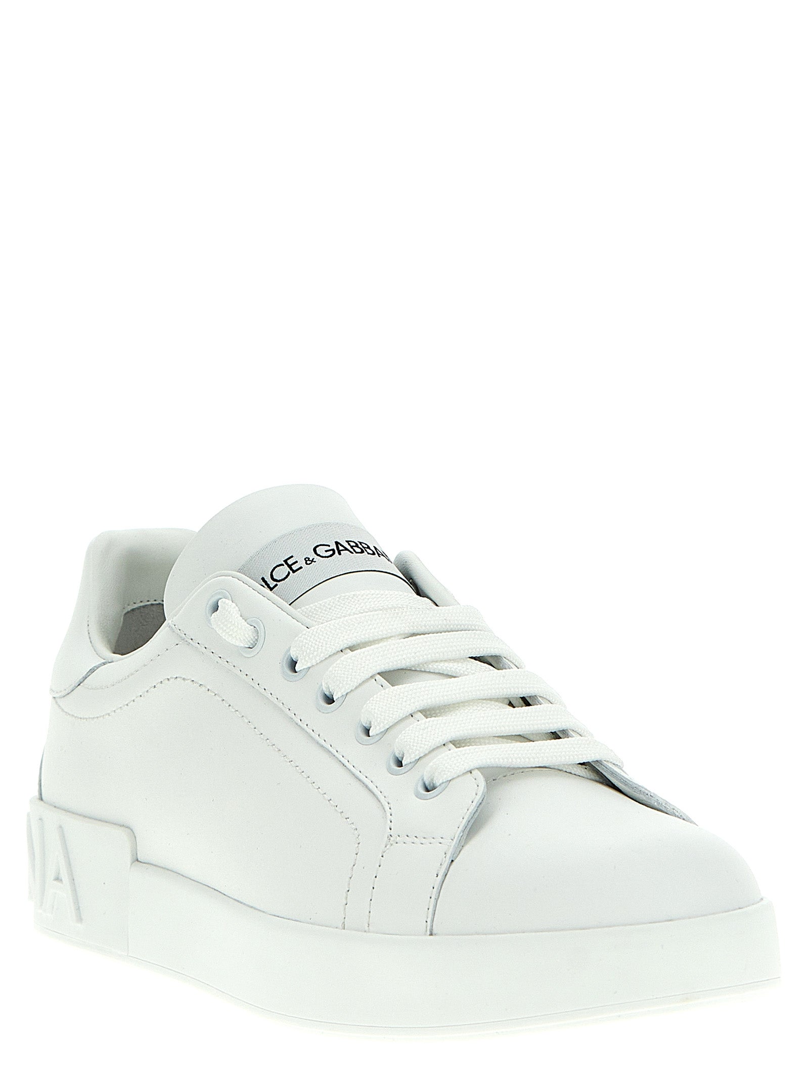Dolce & Gabbana White Calfskin Low Top Sneakers