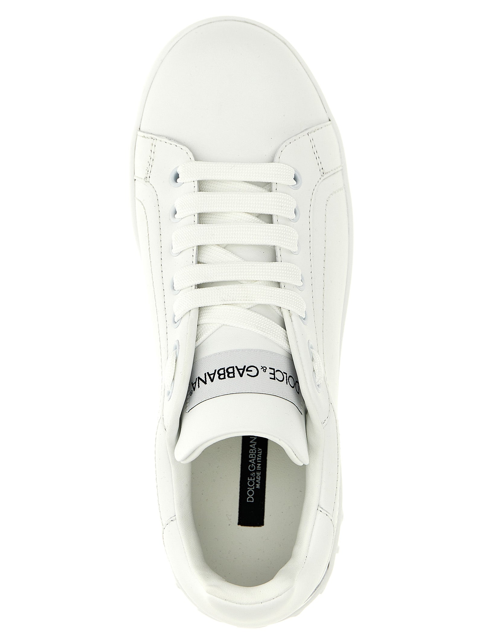 Dolce & Gabbana White Calfskin Low Top Sneakers