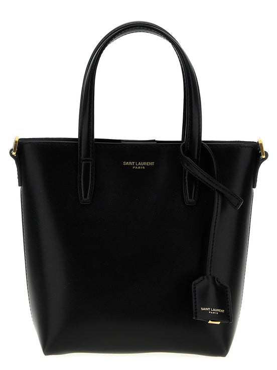 Μαύρη τσάντα tote Saint Laurent από δέρμα μοσχαριού