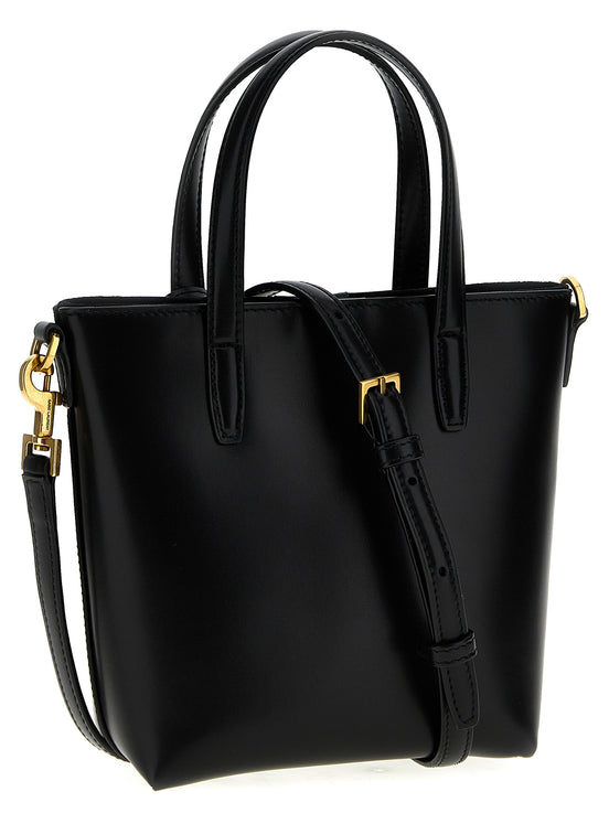 Μαύρη τσάντα tote Saint Laurent από δέρμα μοσχαριού
