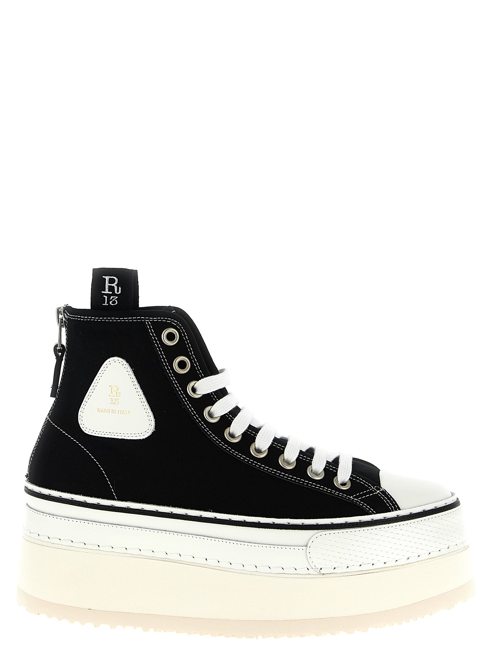 R13 Bicolor Cotton Platform Sneakers