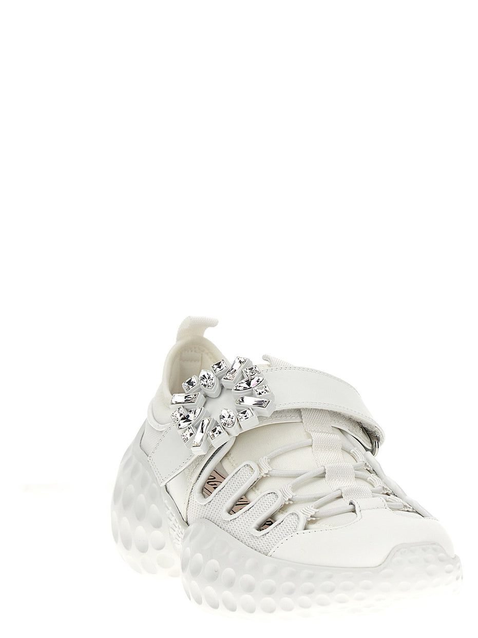 Roger Vivier White Polyamide Athletic Sneakers