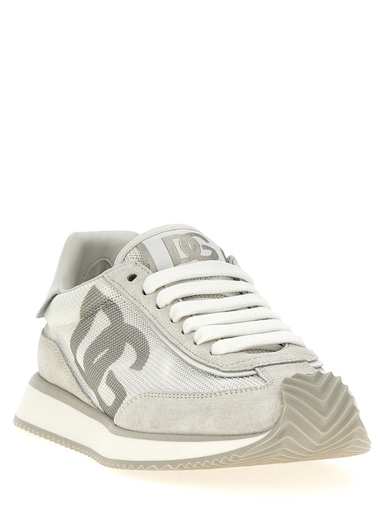 Dolce & Gabbana White Calfskin Athletic Sneakers