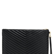 Saint Laurent Black Calfskin Clutch Bag