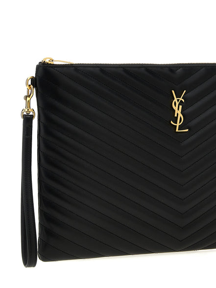 Saint Laurent Black Calfskin Clutch Bag