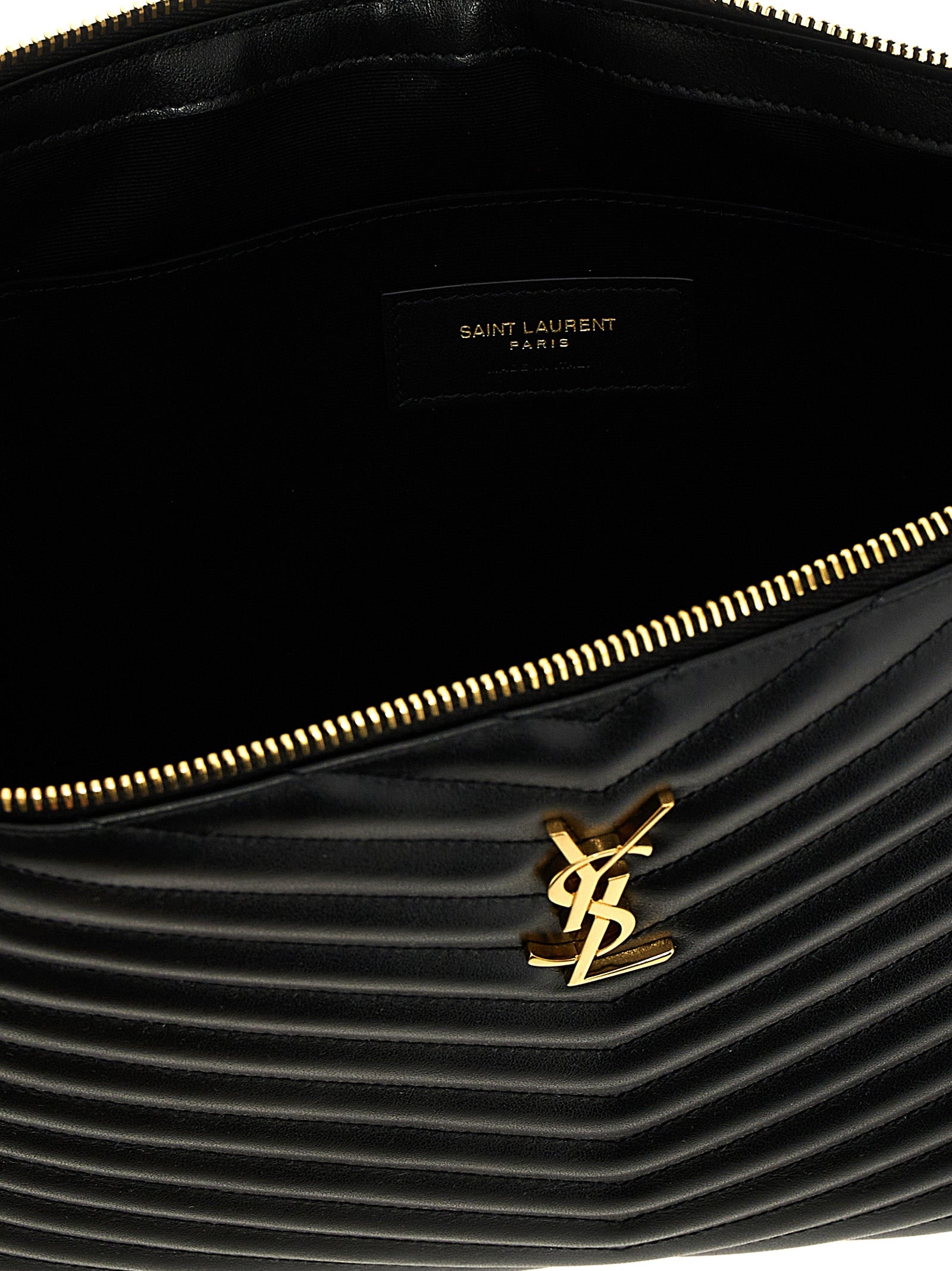 Saint Laurent Black Calfskin Clutch Bag