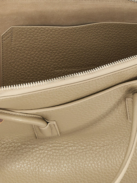 The Attico Beige Calfskin Shoulder Bag