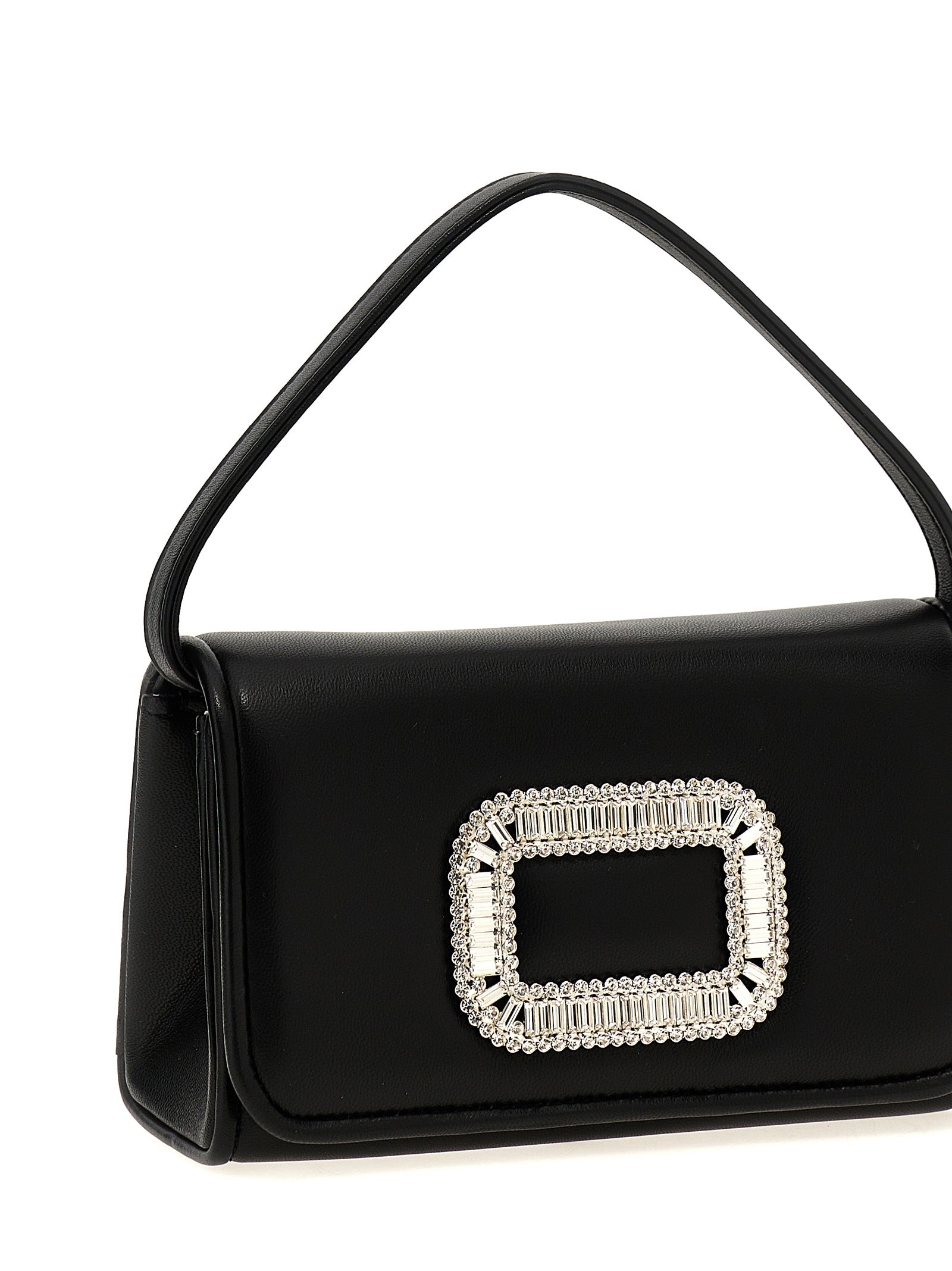 Τσάντα Roger Vivier μαύρη από δέρμα αρνιού